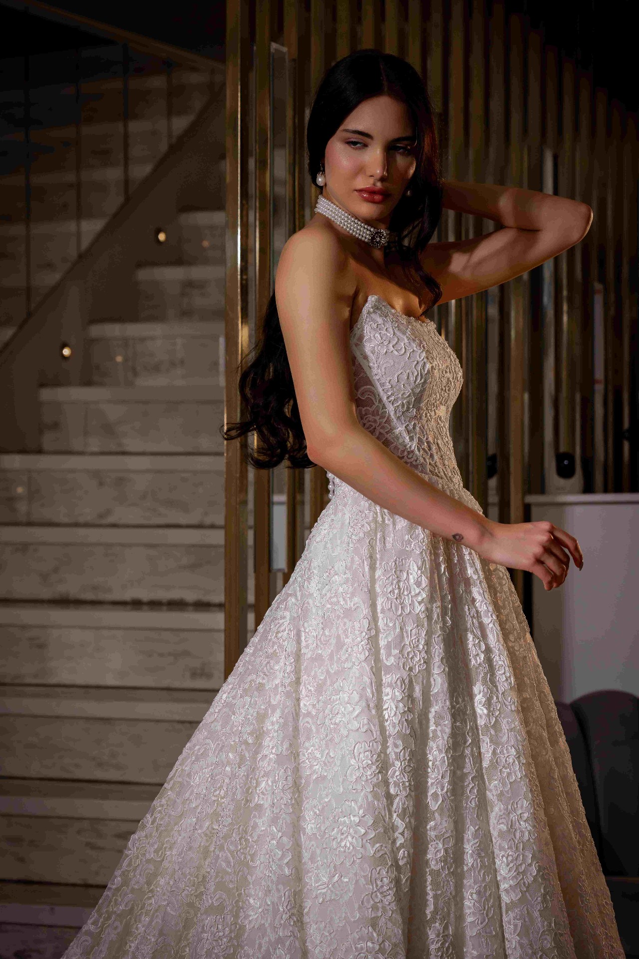 Brautkleid Seitenansicht Spitze